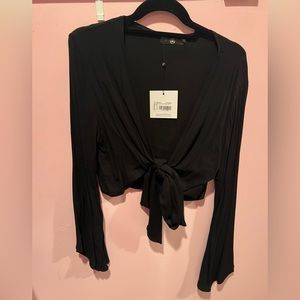 Missguided front tie black top